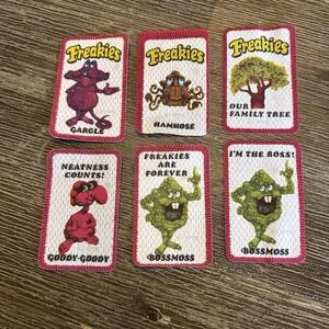 Vintage 1975 FREAKIES‎ Cereal Iron On Patches Lot Bossmoss Goody Hamhose Gargle